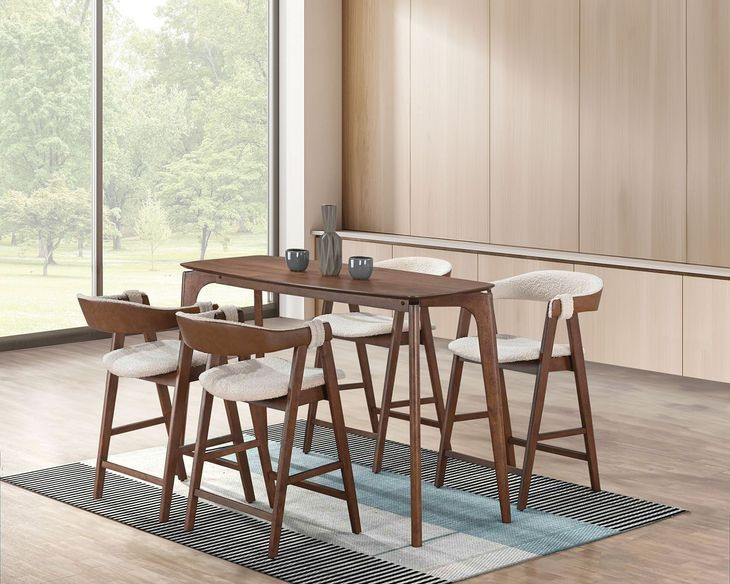 Ebikon Walnut 59" Oval Counter Height Table