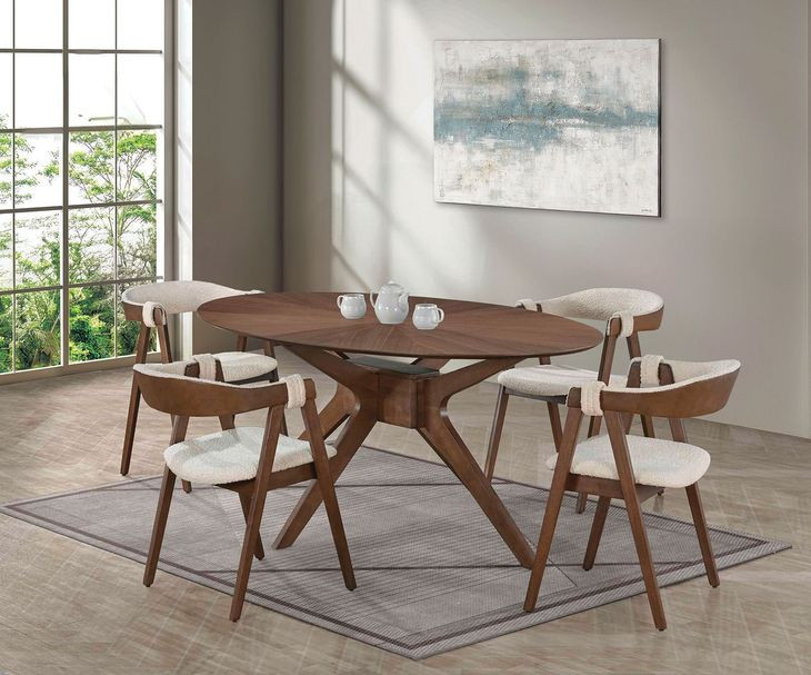 Ebikon Walnut Oval Dining Room Set