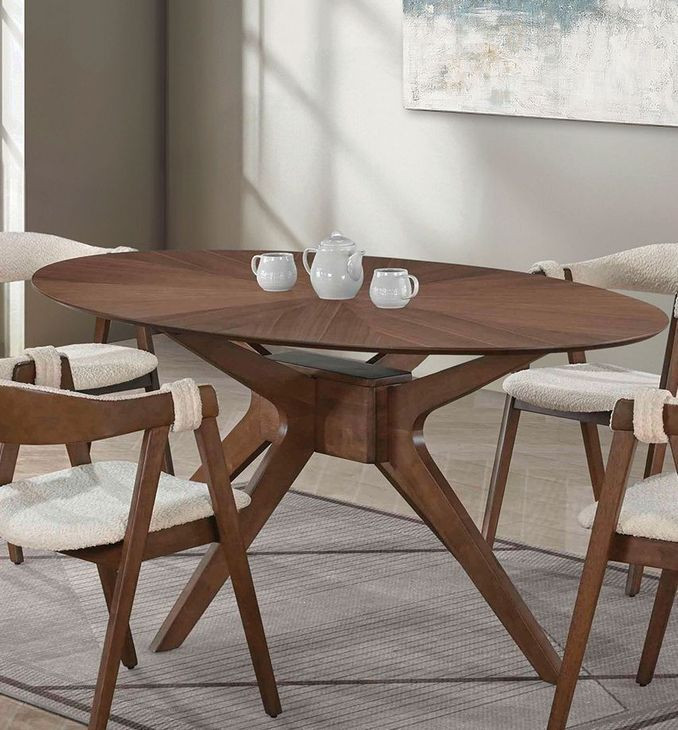 Ebikon Walnut Oval Dining Room Set