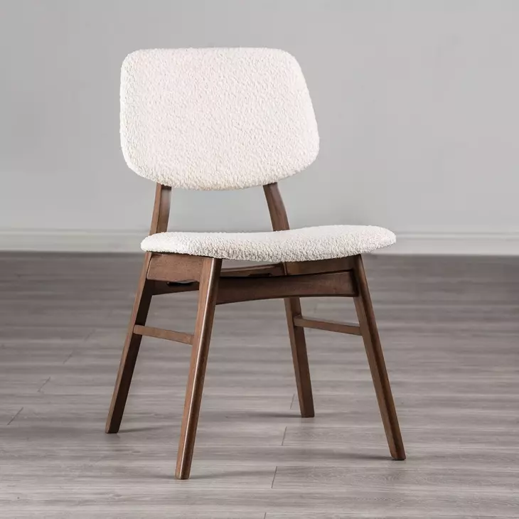 Uzwil Walnut and Beige Upholstered Side Chair Set of 2
