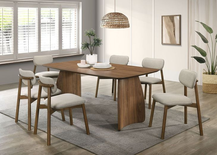 Alnwick Walnut 71" Rectangular Dining Room Set