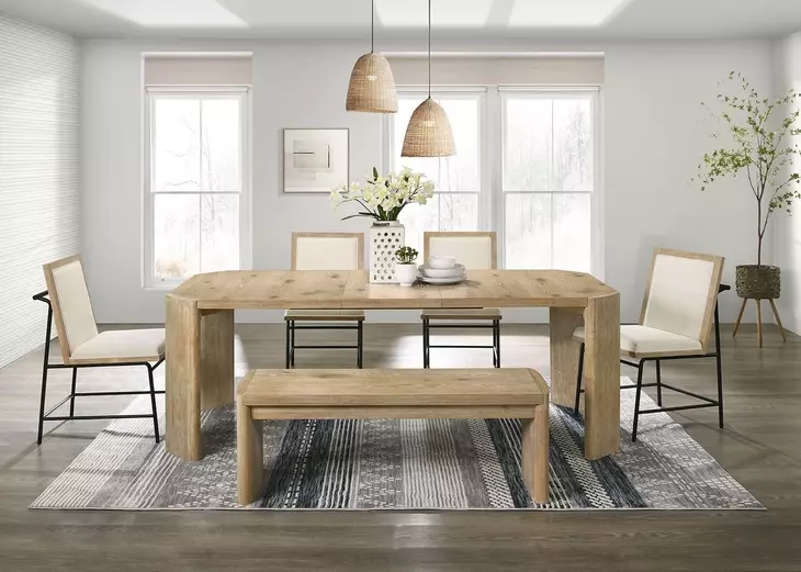 Edenbridge Oak 84" Extendable Rectangular Dining Table