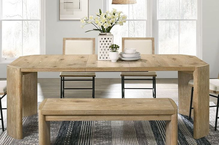 Edenbridge Oak 84" Extendable Rectangular Dining Table