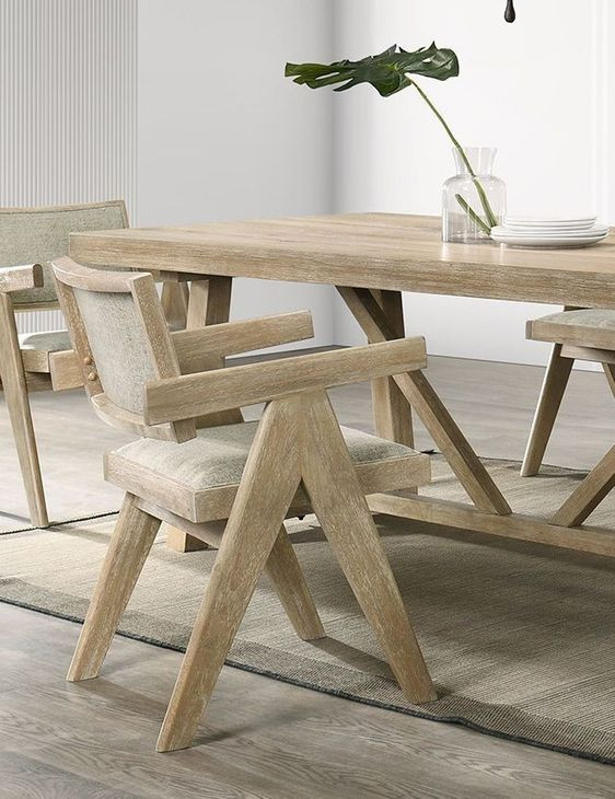 Guisborough Oak Upholstered Armchair Set of 2