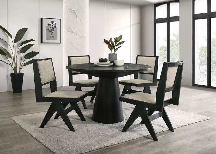 Tottenham Black Upholstered Side Chair Set of 2