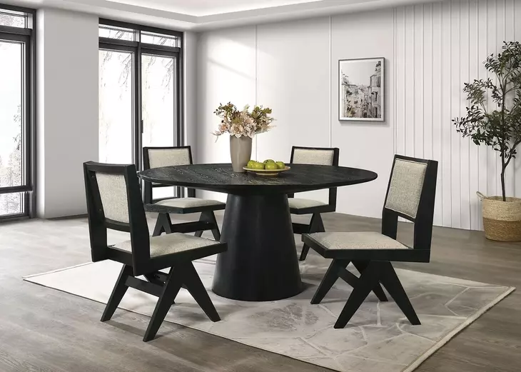Tottenham Black Upholstered Side Chair Set of 2