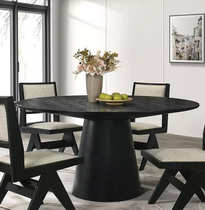 Tottenham Black 59" Round Dining Table