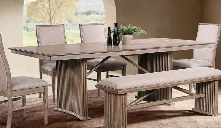 Ellesmere Natural Ash 90" Extendable Rectangular Dining Table