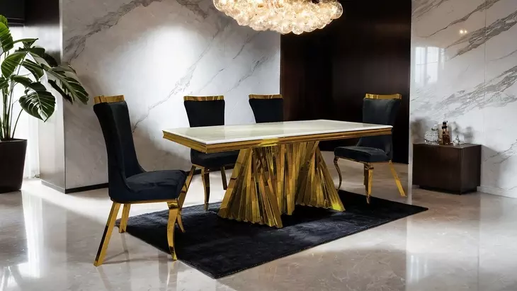 Basilicata Gold 79" Rectangular Dining Table