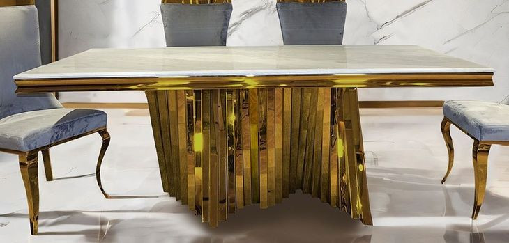 Basilicata Gold 79" Rectangular Dining Table