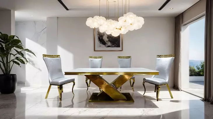 Palazzo Gold Rectangular Dining Room Set