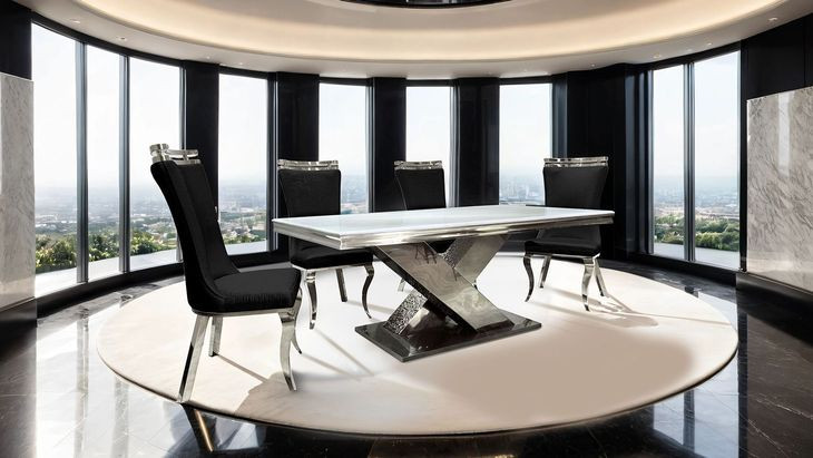 Palazzo Chrome Rectangular Dining Room Set