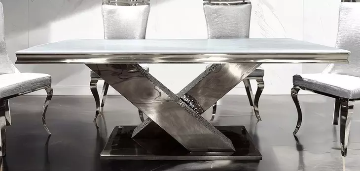Palazzo Silver 79" Rectangular Dining Table