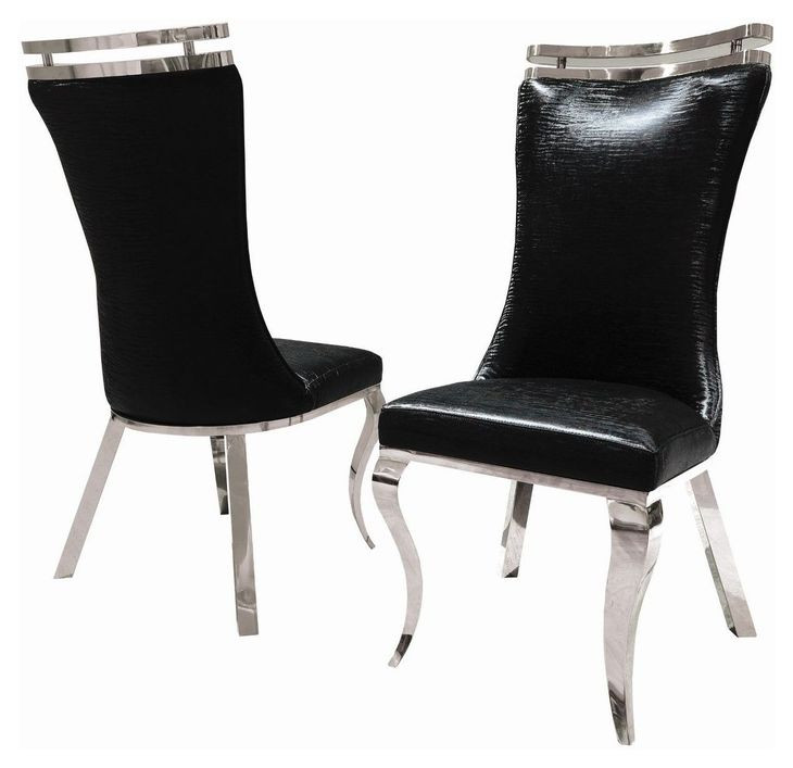 Palazzo Black and Silver Side Chair Set of 2
