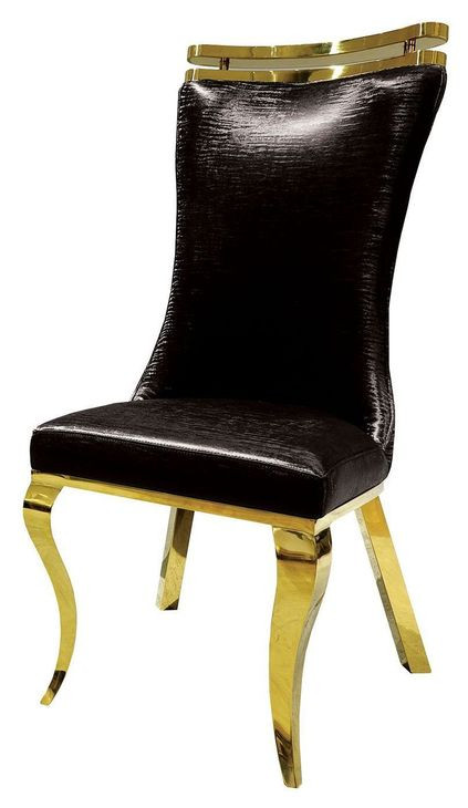 Palazzo Black and Gold Side Chair Set of 2