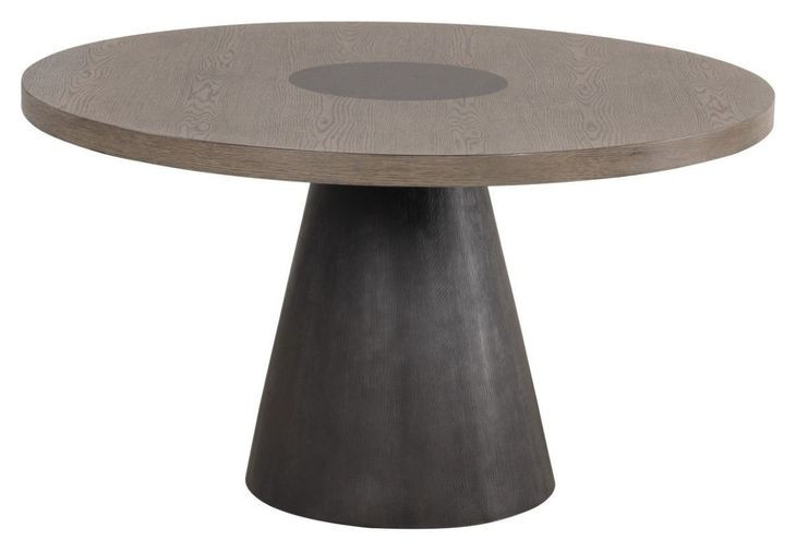 Broager Rustic Oak and Dark Walnut Round Dining Table