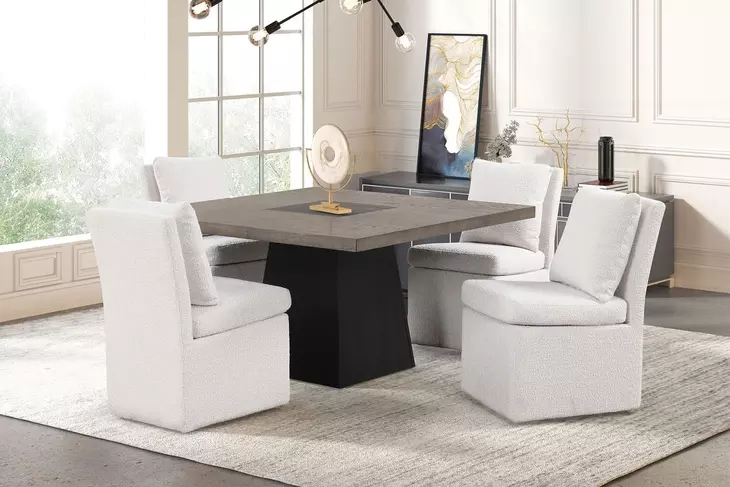 Broager Rustic Oak and Dark Walnut 54" Square Dining Table