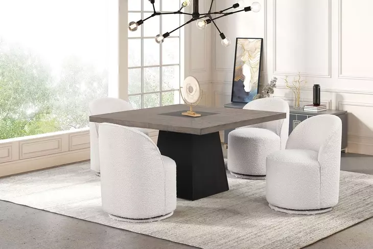 Broager Rustic Oak and Dark Walnut Square Dining Room Set
