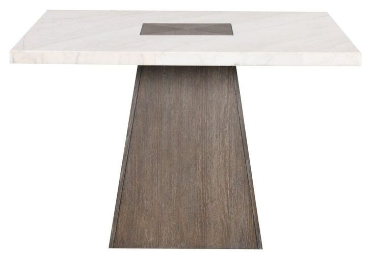 Grasten Dark Walnut 54" Square Counter Height Table with Marble Top