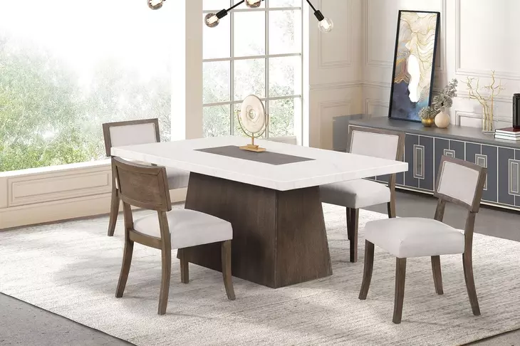 Grasten Dark Walnut Rectangular Dining Room Set