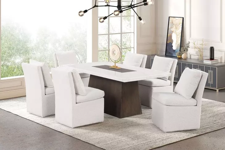 Grasten Dark Walnut Rectangular Dining Room Set
