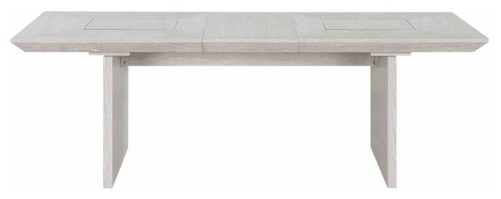 Argenthart Light Gray Extendable Rectangular Glass Top Dining Room Set