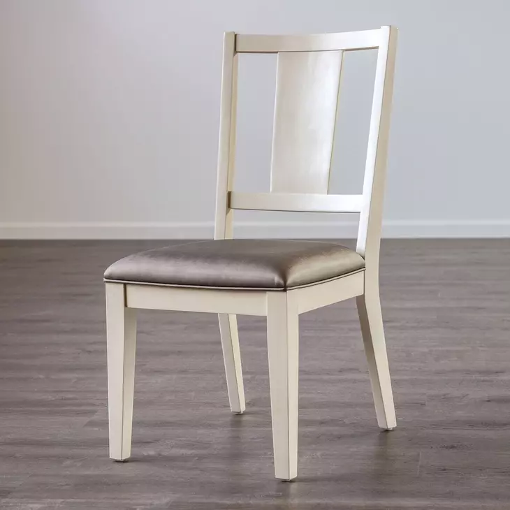 Hinwitz White Oak and Dark Gray Upholstered Side Chair Set of 2