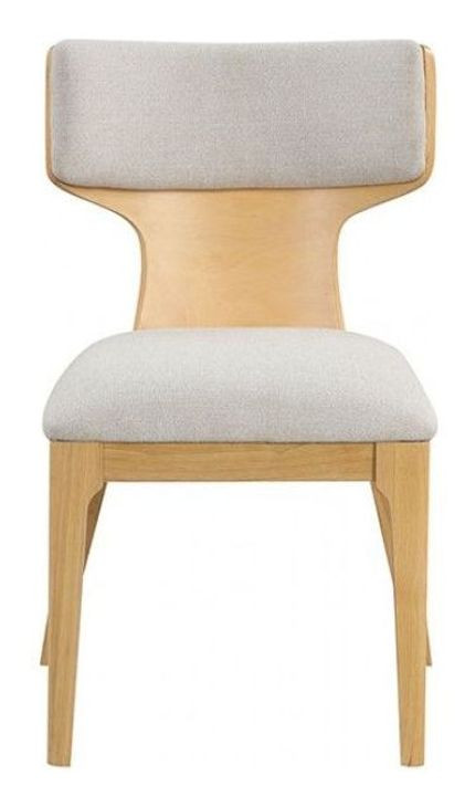 Caerwys Beige and Natural Upholstered Side Chair Set of 2