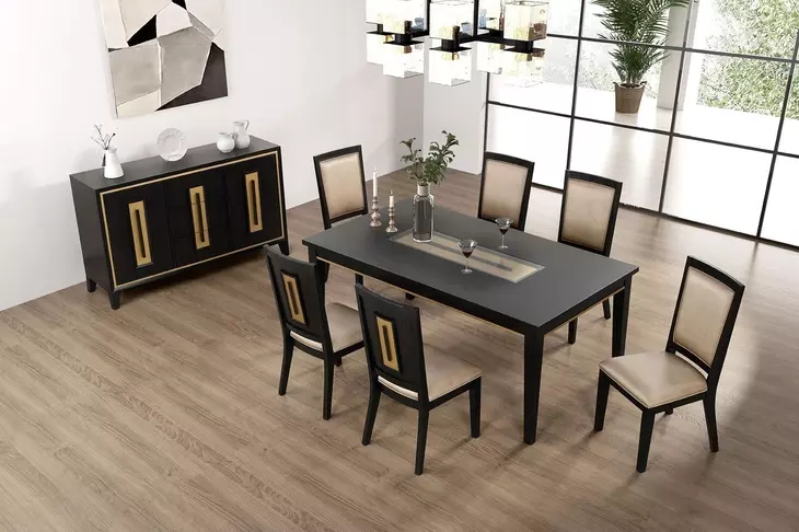 Kenyada Espresso Rectangular Dining Room Set