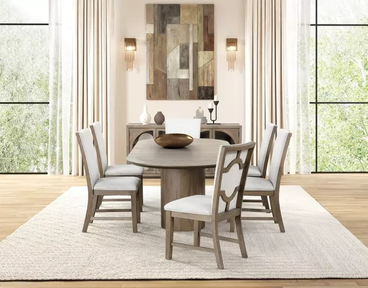Clements Oak Extendable Oval Dining Room Set