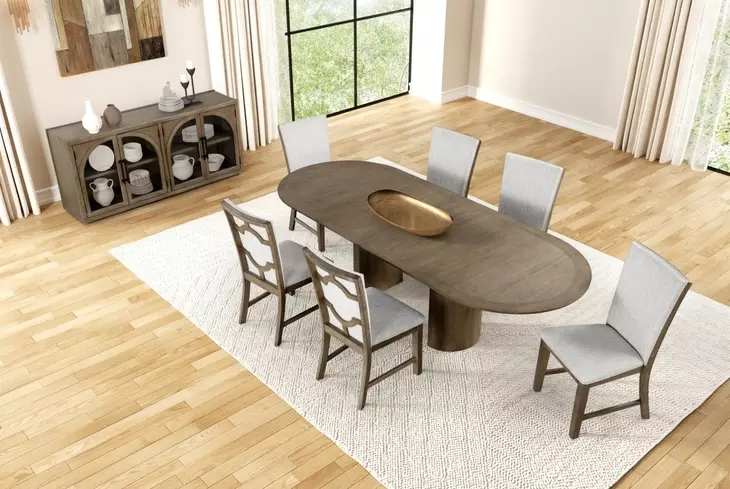 Clements Oak 102" Extendable Oval Dining Table