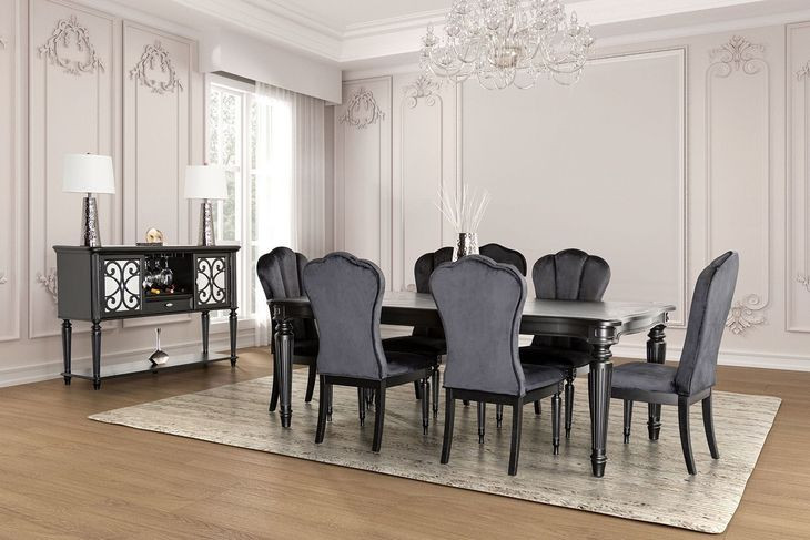 Melodi Parc Black 84" Rectangular Dining Table