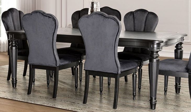 Melodi Parc Black 84" Rectangular Dining Table