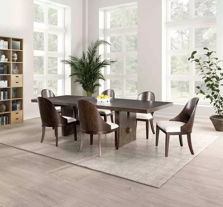 Morden Dark Walnut 108" Extendable Rectangular Dining Table