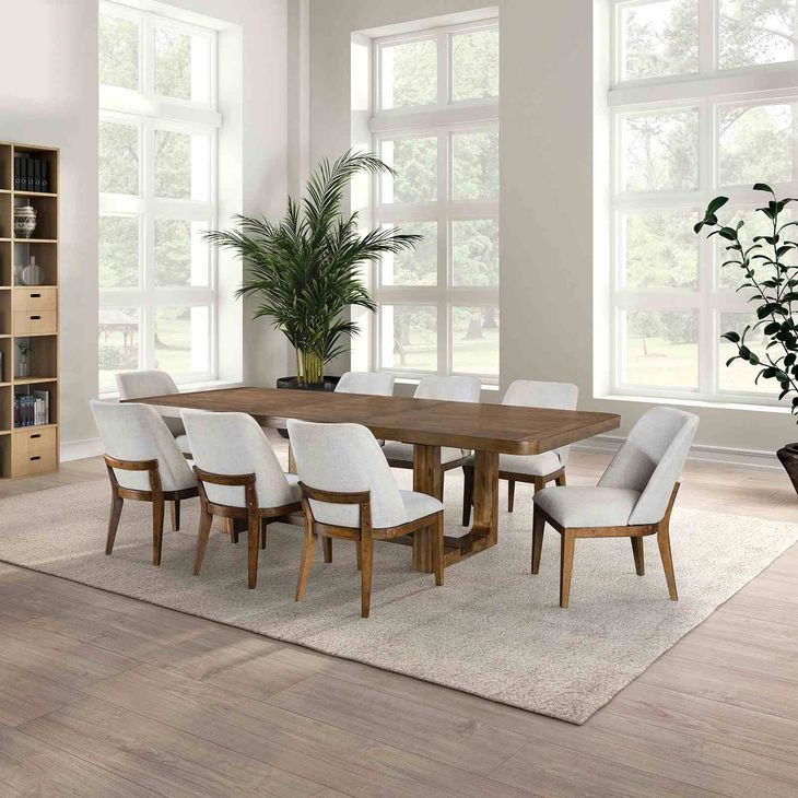 Mandal Chestnut Extendable Rectangular Dining Room Set