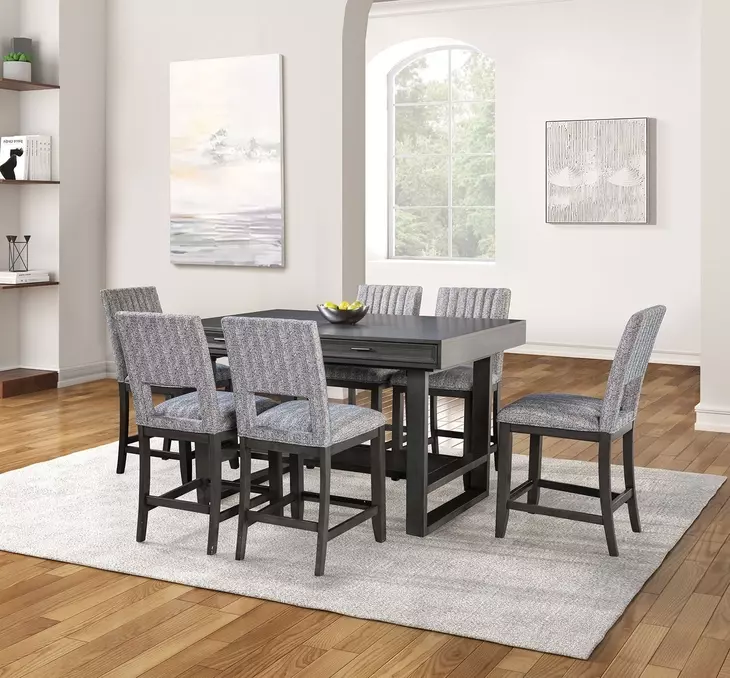 Potton Gray 60" Rectangular Counter Height Table with Storage