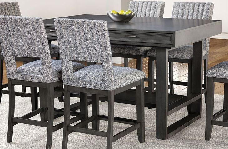 Potton Gray 60" Rectangular Counter Height Table with Storage