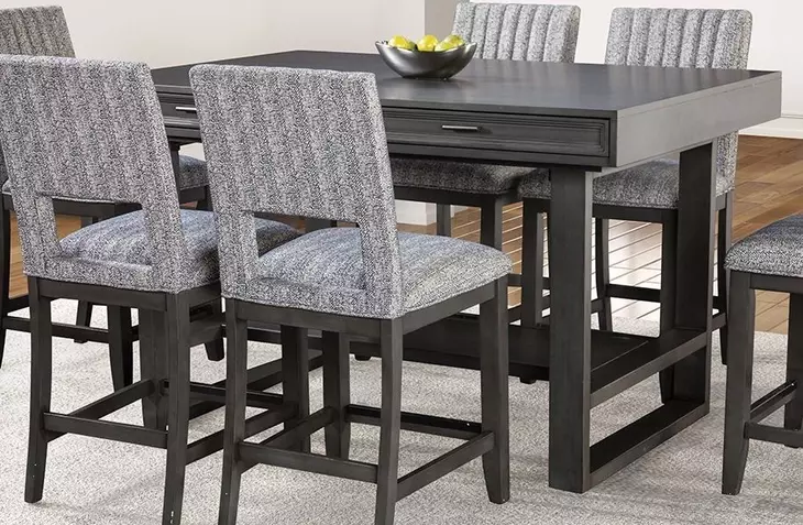 Potton Gray 60" Rectangular Counter Height Table with Storage