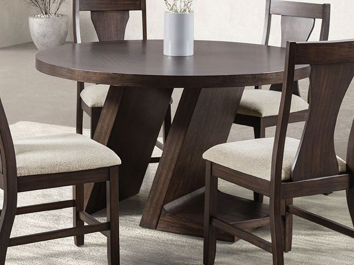 Holsworthy Espresso 54" Round Dining Table