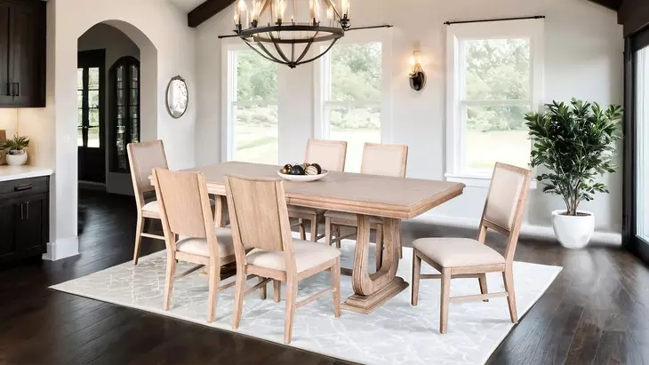 Orbetello Distressed Natural 90" Extendable Rectangular Dining Table