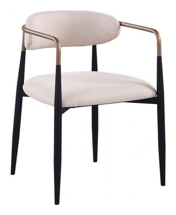 Neasden White Upholstered Arm Chair Set of 2