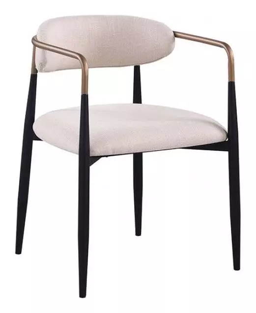 Neasden White Upholstered Arm Chair Set of 2