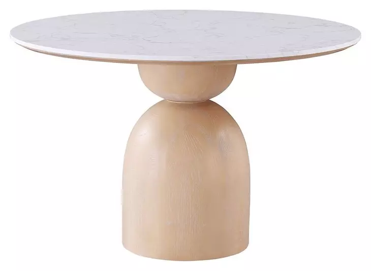 Neasden Natural and White 47" Round Dining Room Set