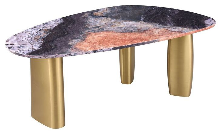 Northwich Matte Gold and Gray 79" Rectangular Sintered Stone Top Dining Table