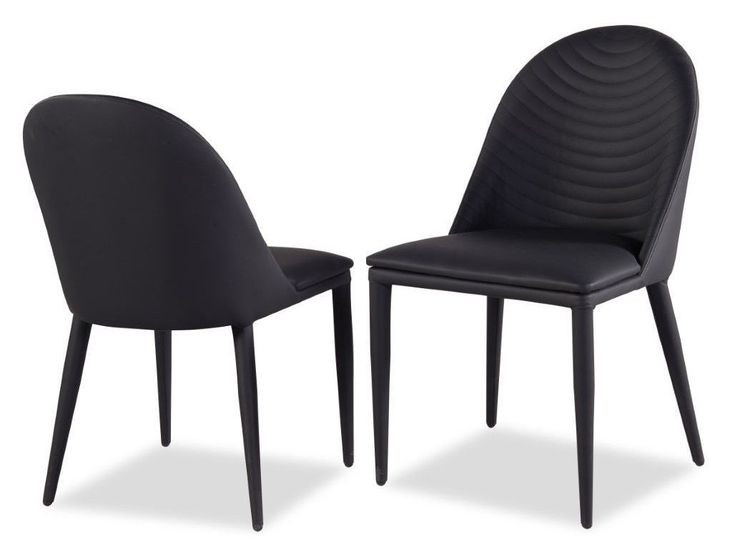 Lenvik Black and White Upholstered Side Chair Set of 2