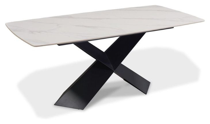 Lenvik Black and White 71" Rectangular Dining Table