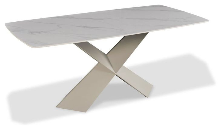 Lenvik Rown and White 71" Rectangular Dining Table