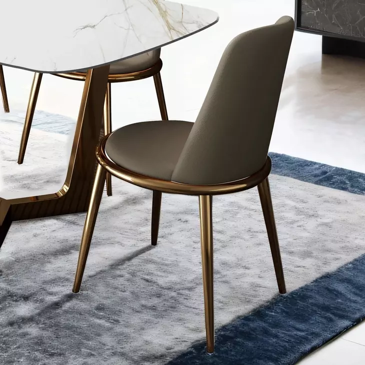 Norelli Gold and Taupe Upholstered Side Chair Set of 2