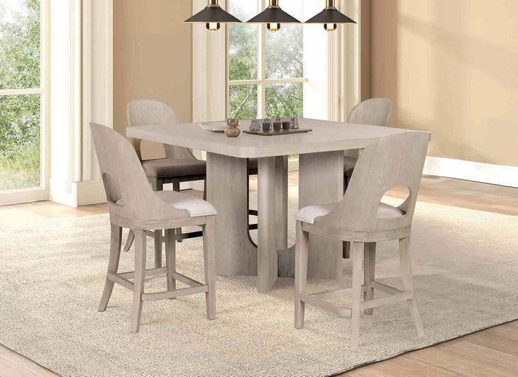 Sterling West White Oak 54" Square Counter Height Dining Table