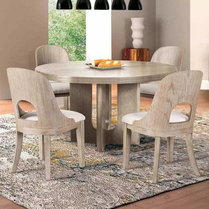 Sterling West White Oak 54" Round Dining Table